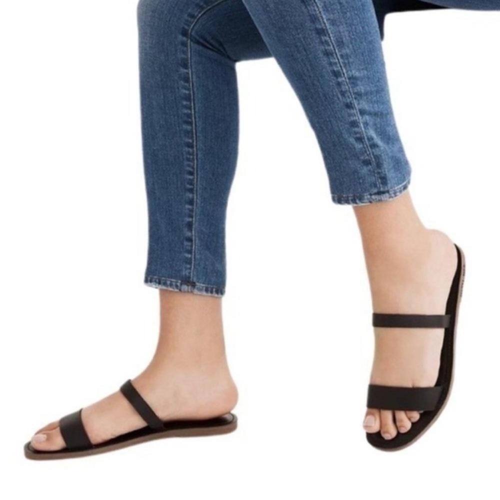 Madewell Women's Black Boardwalk Slide Sandals